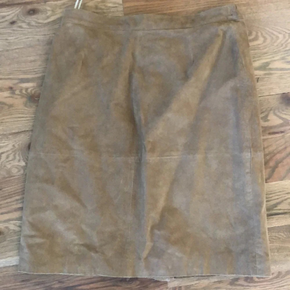 ATLANTIC BEACH | Vintage tan leather skirt - Picture 7 of 9